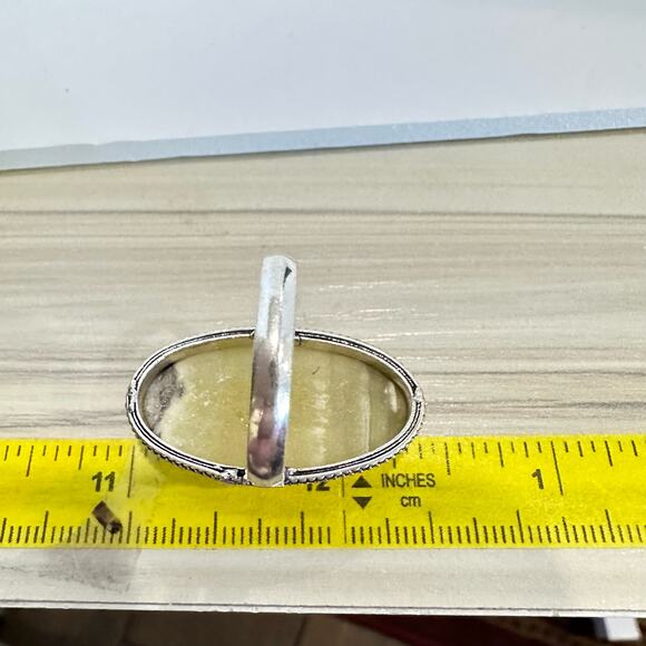 💕 Calcite gemstone silver plated hand made ring size 9.5 - Picture 6 of 8